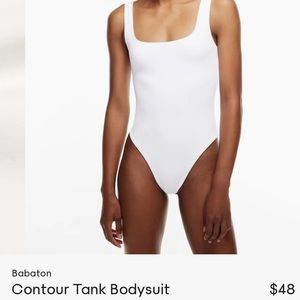 Babaton contour tank bodysuit in white XS - like new